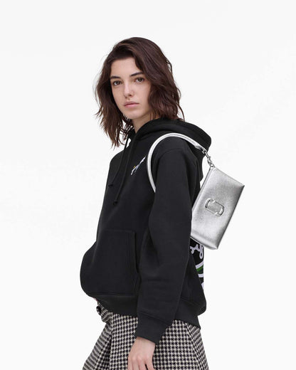 Marc Jacobs Quality - The Metallic Snapshot Convertible Shoulder Bag Silver