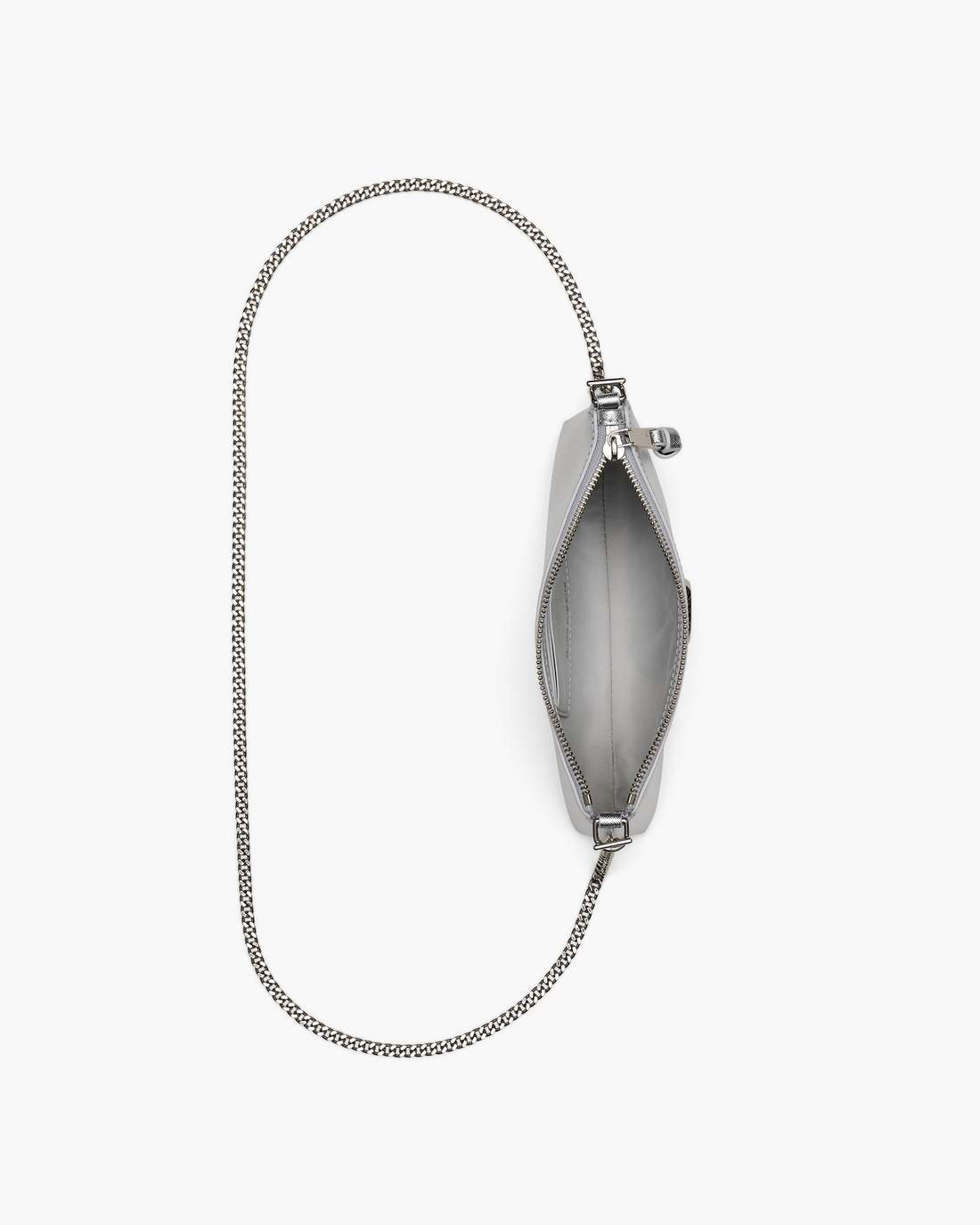 Marc Jacobs Quality - The Metallic Snapshot Convertible Shoulder Bag Silver