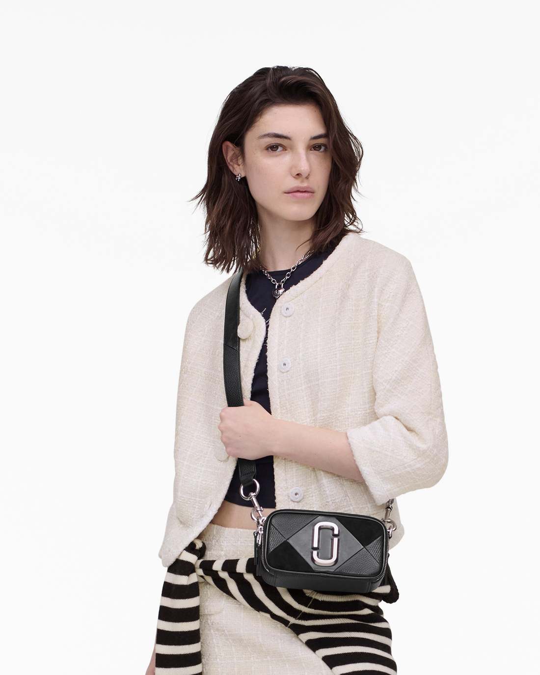 Marc Jacobs Premium - The Suede Patchwork Snapshot Black Multi