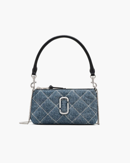 Marc Jacobs Great Value - The Quilted Denim Snapshot Convertible Shoulder Bag Light Wash Indigo