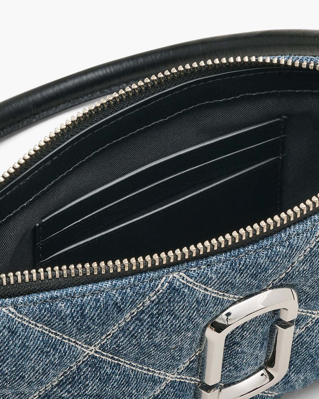 Marc Jacobs Great Value - The Quilted Denim Snapshot Convertible Shoulder Bag Light Wash Indigo