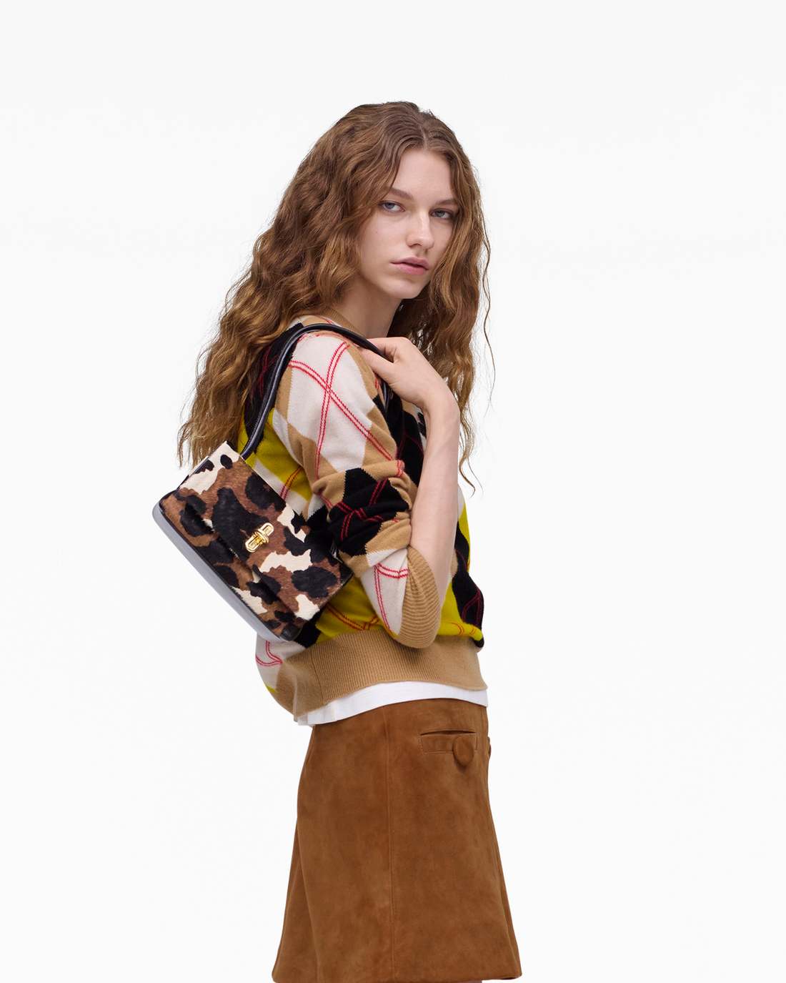 Marc Jacobs Premium - The Cow Haircalf Mini Dual Shoulder Bag Mocha Multi