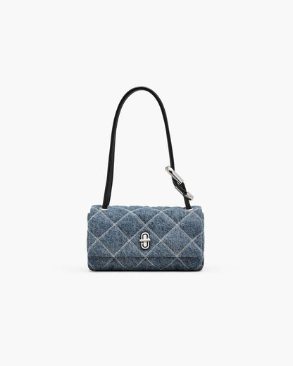 Marc Jacobs Sale - The Quilted Denim Mini Dual Shoulder Bag Light Wash Indigo
