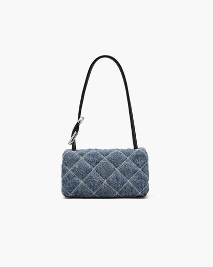 Marc Jacobs Sale - The Quilted Denim Mini Dual Shoulder Bag Light Wash Indigo