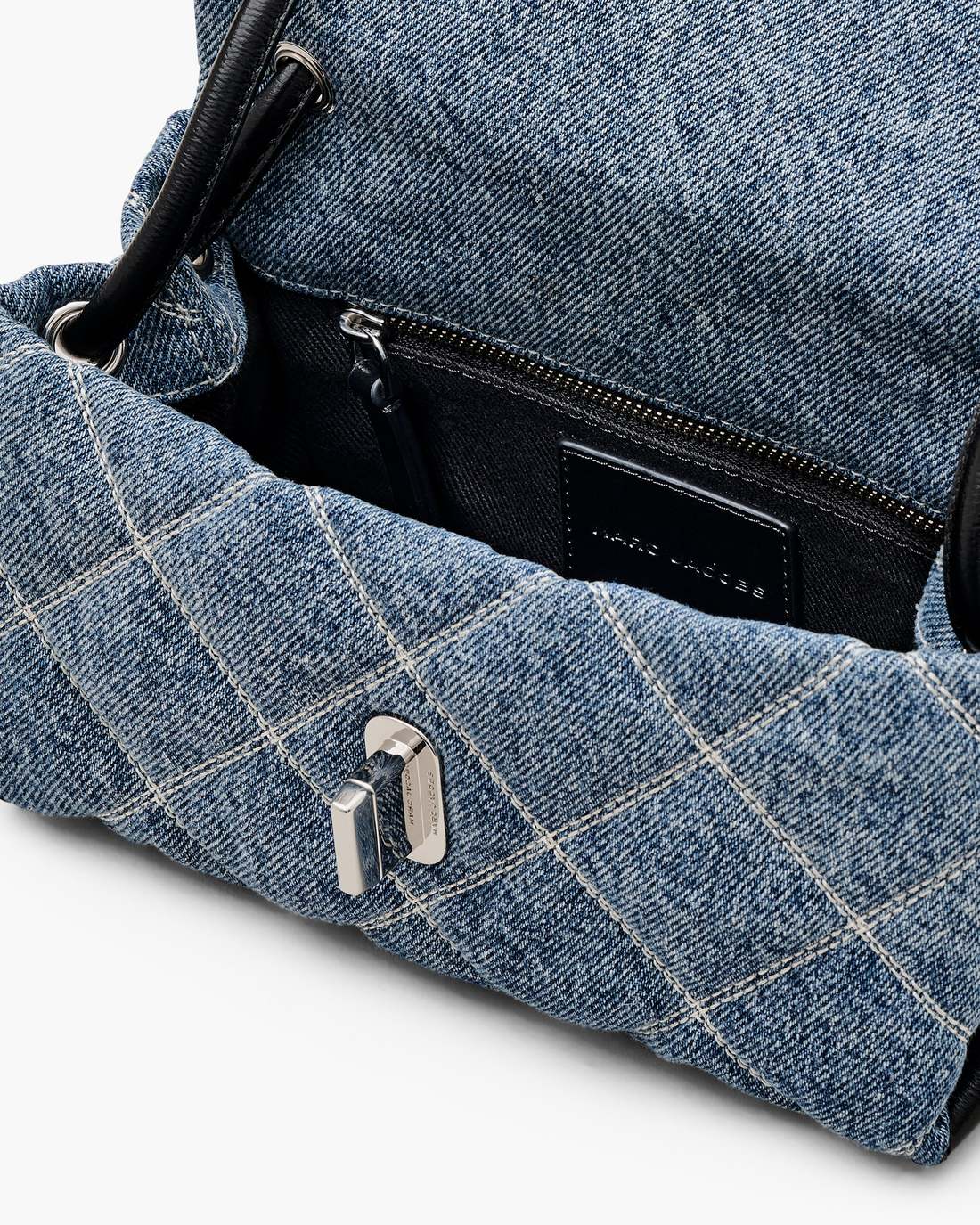 Marc Jacobs Sale - The Quilted Denim Mini Dual Shoulder Bag Light Wash Indigo