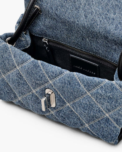 Marc Jacobs Sale - The Quilted Denim Mini Dual Shoulder Bag Light Wash Indigo
