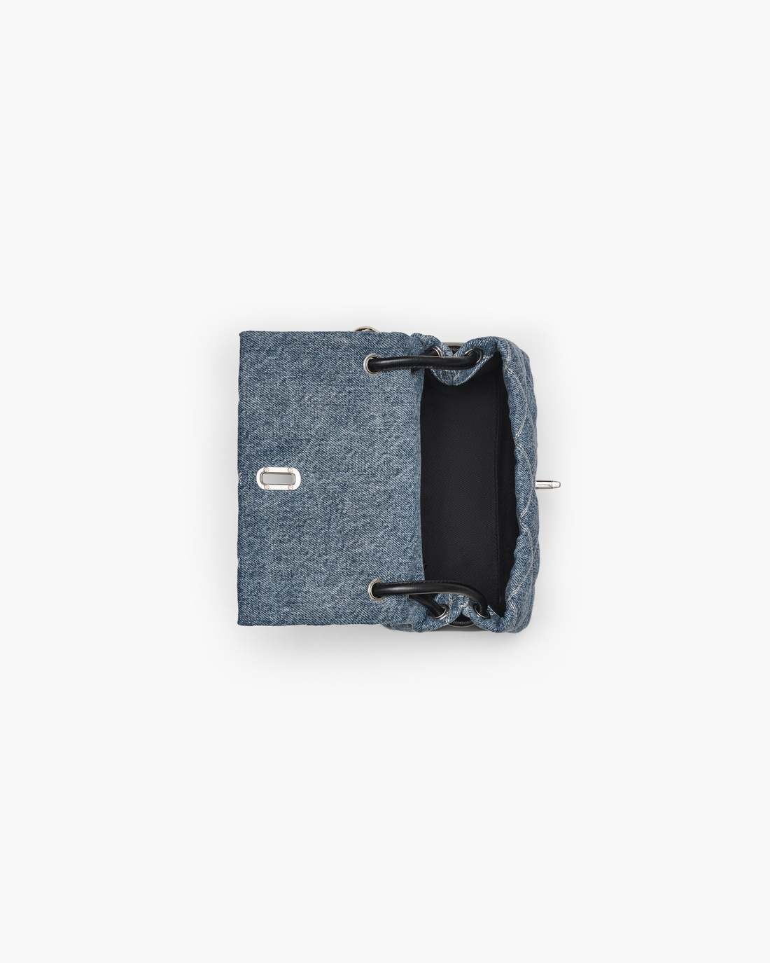 Marc Jacobs Sale - The Quilted Denim Mini Dual Shoulder Bag Light Wash Indigo