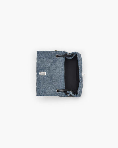 Marc Jacobs Sale - The Quilted Denim Mini Dual Shoulder Bag Light Wash Indigo