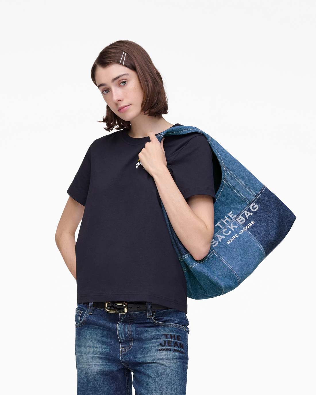 Marc Jacobs Great Value - The Patchwork Denim Sack Bag Blue Denim