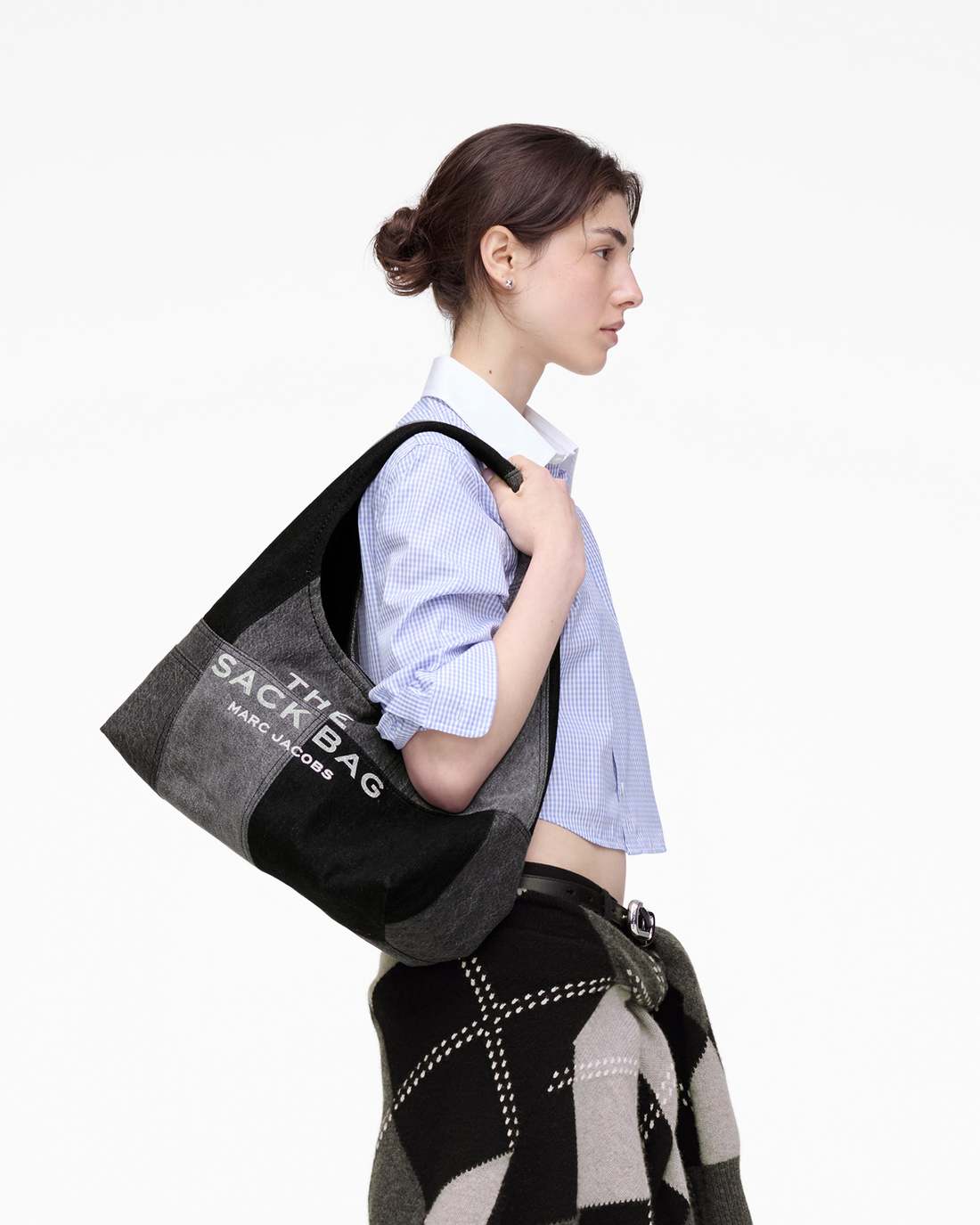 Marc Jacobs Classic - The Patchwork Denim Sack Bag Black Denim