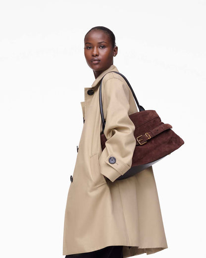 Marc Jacobs Best Price - The Suede Dakota Satchel Dark Brown
