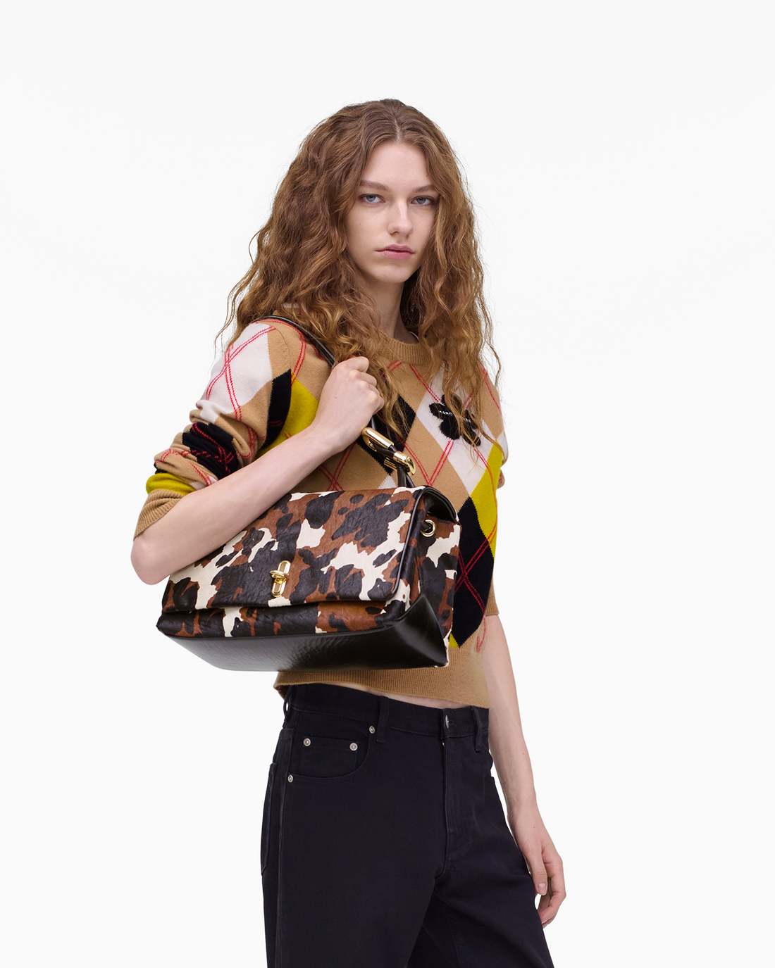 Marc Jacobs Trusted - The Cow Haircalf Large Dual Bag Mocha Multi