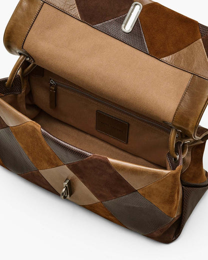 Marc Jacobs Deals - The Suede Patchwork Large Dual Bag Brown Multi