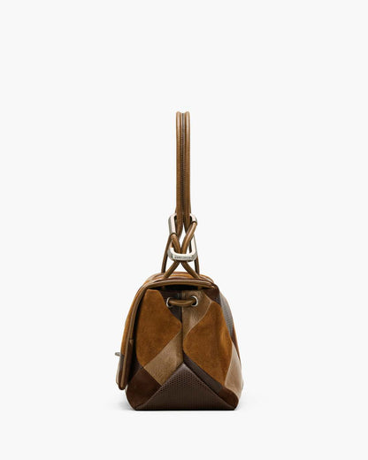Marc Jacobs Deals - The Suede Patchwork Large Dual Bag Brown Multi