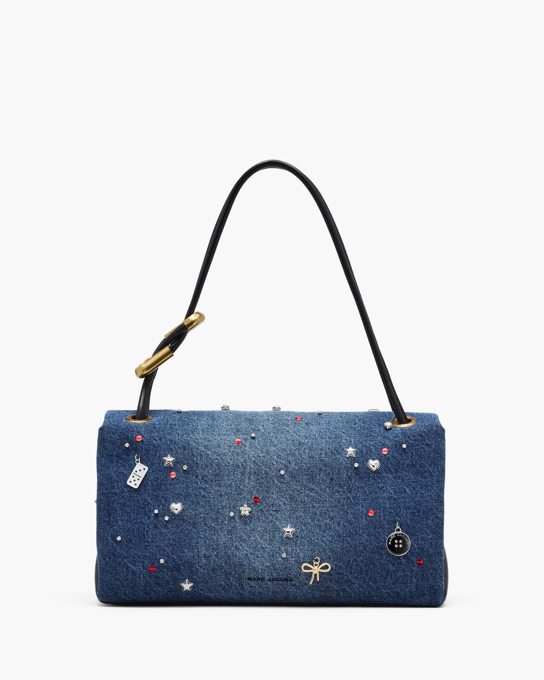 Marc Jacobs Discount - The Trinket Charm Denim Large Dual Bag Medium Wash Multi