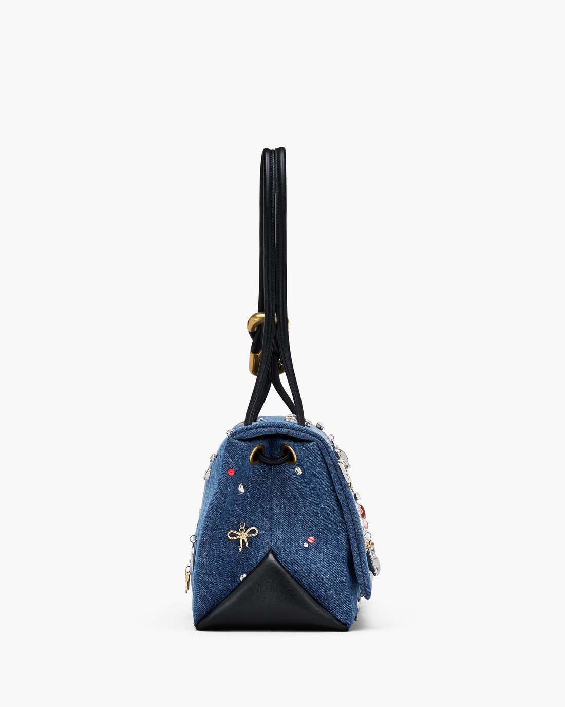 Marc Jacobs Discount - The Trinket Charm Denim Large Dual Bag Medium Wash Multi