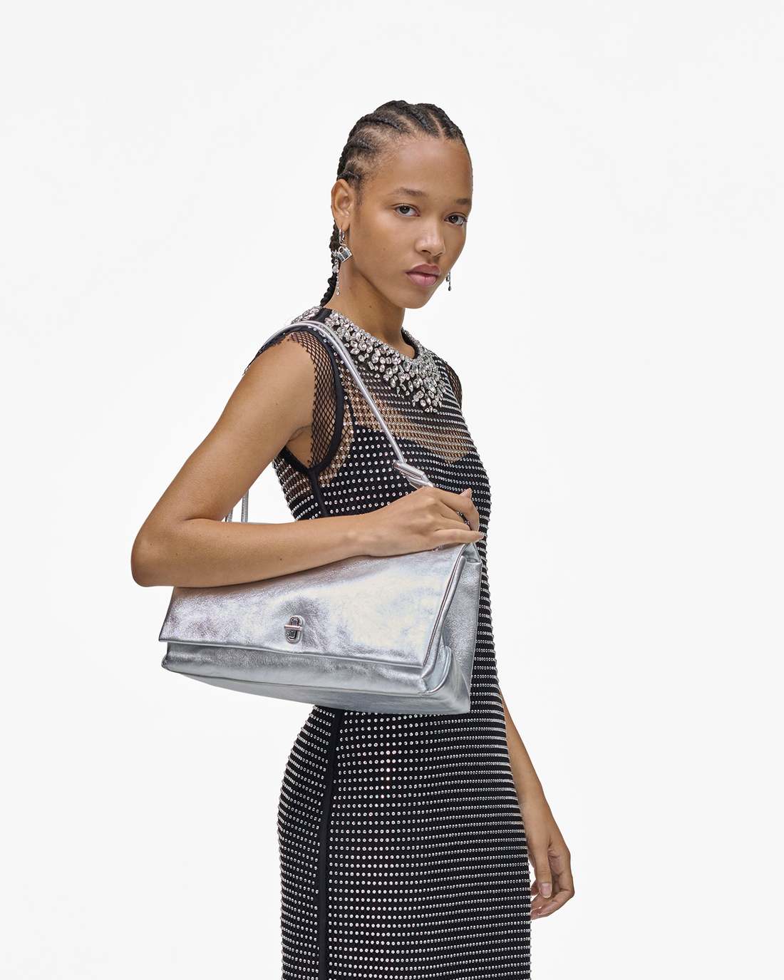 Marc Jacobs Essential - The Metallic Large Dual Bag Silver