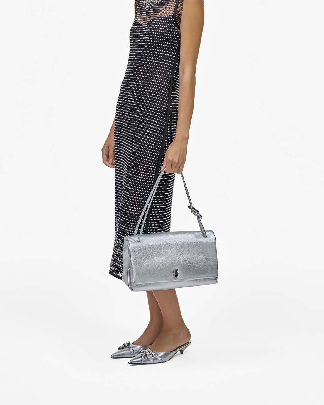 Marc Jacobs Essential - The Metallic Large Dual Bag Silver