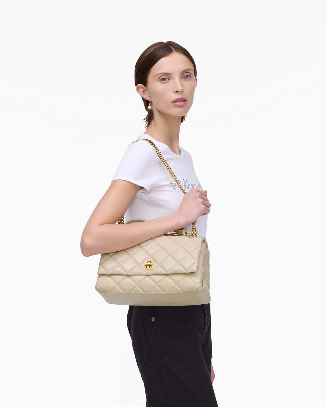 Marc Jacobs Trusted - The Quilted Dual Convertible Shoulder Bag Cloud White