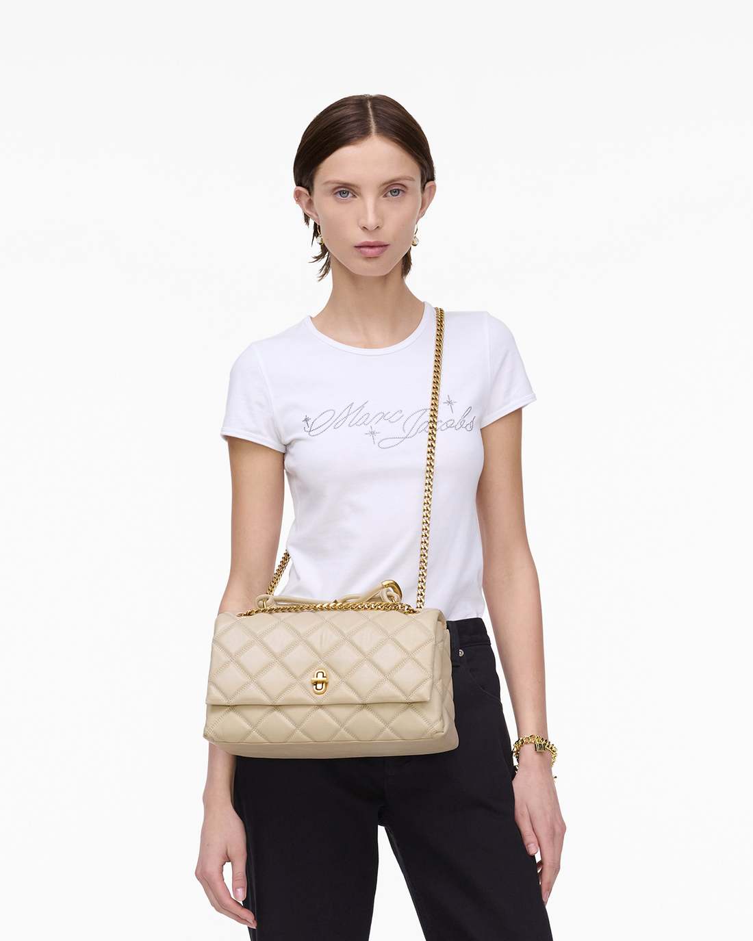 Marc Jacobs Trusted - The Quilted Dual Convertible Shoulder Bag Cloud White