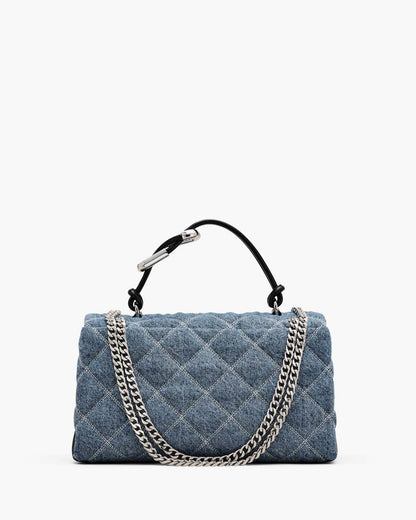 Marc Jacobs Deals - The Quilted Denim Dual Convertible Shoulder Bag Light Wash Indigo