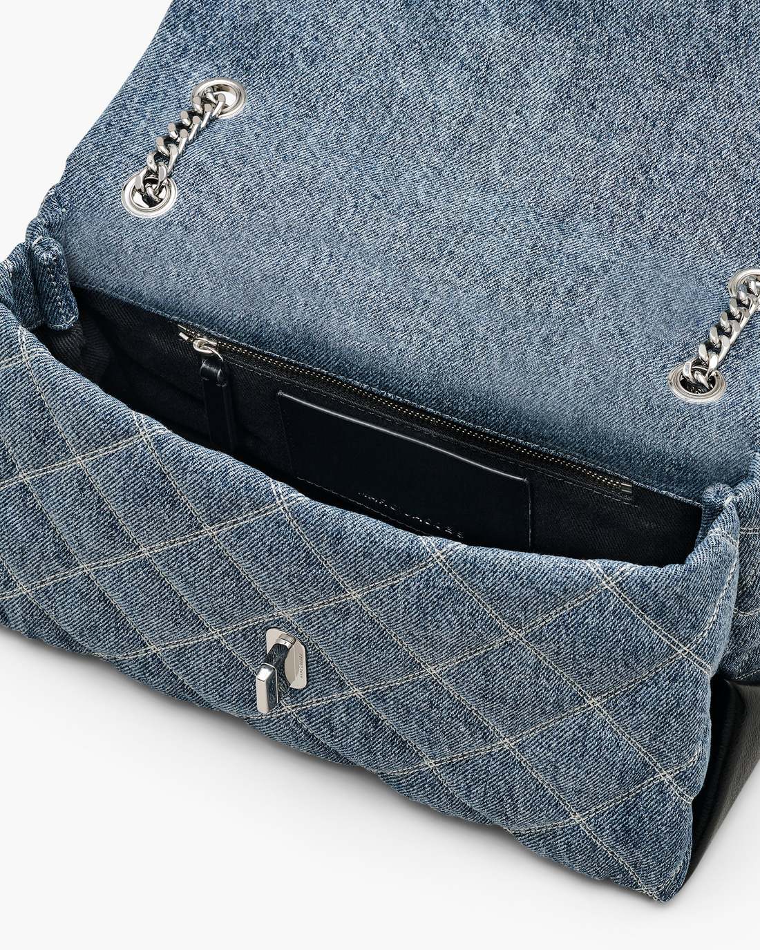 Marc Jacobs Deals - The Quilted Denim Dual Convertible Shoulder Bag Light Wash Indigo