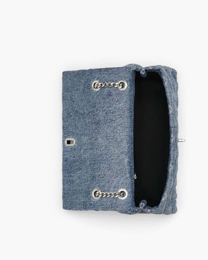 Marc Jacobs Deals - The Quilted Denim Dual Convertible Shoulder Bag Light Wash Indigo