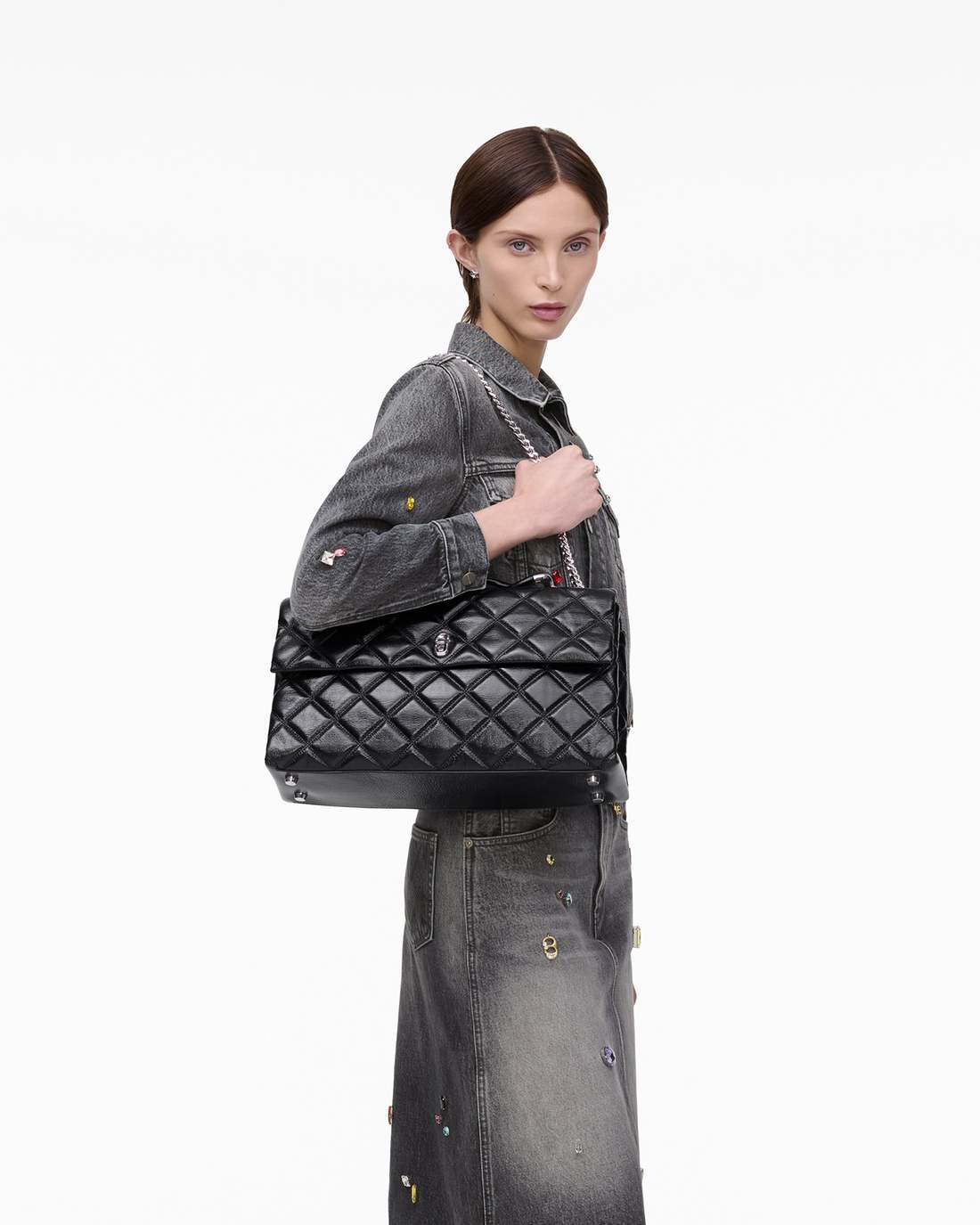 Marc Jacobs Signature - The Quilted XL Dual Convertible Shoulder Bag Black