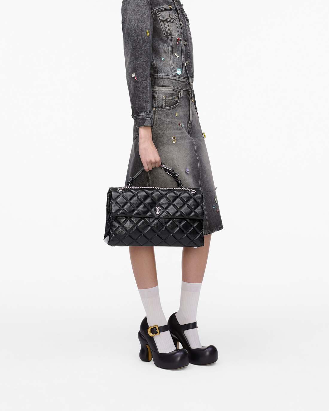 Marc Jacobs Signature - The Quilted XL Dual Convertible Shoulder Bag Black