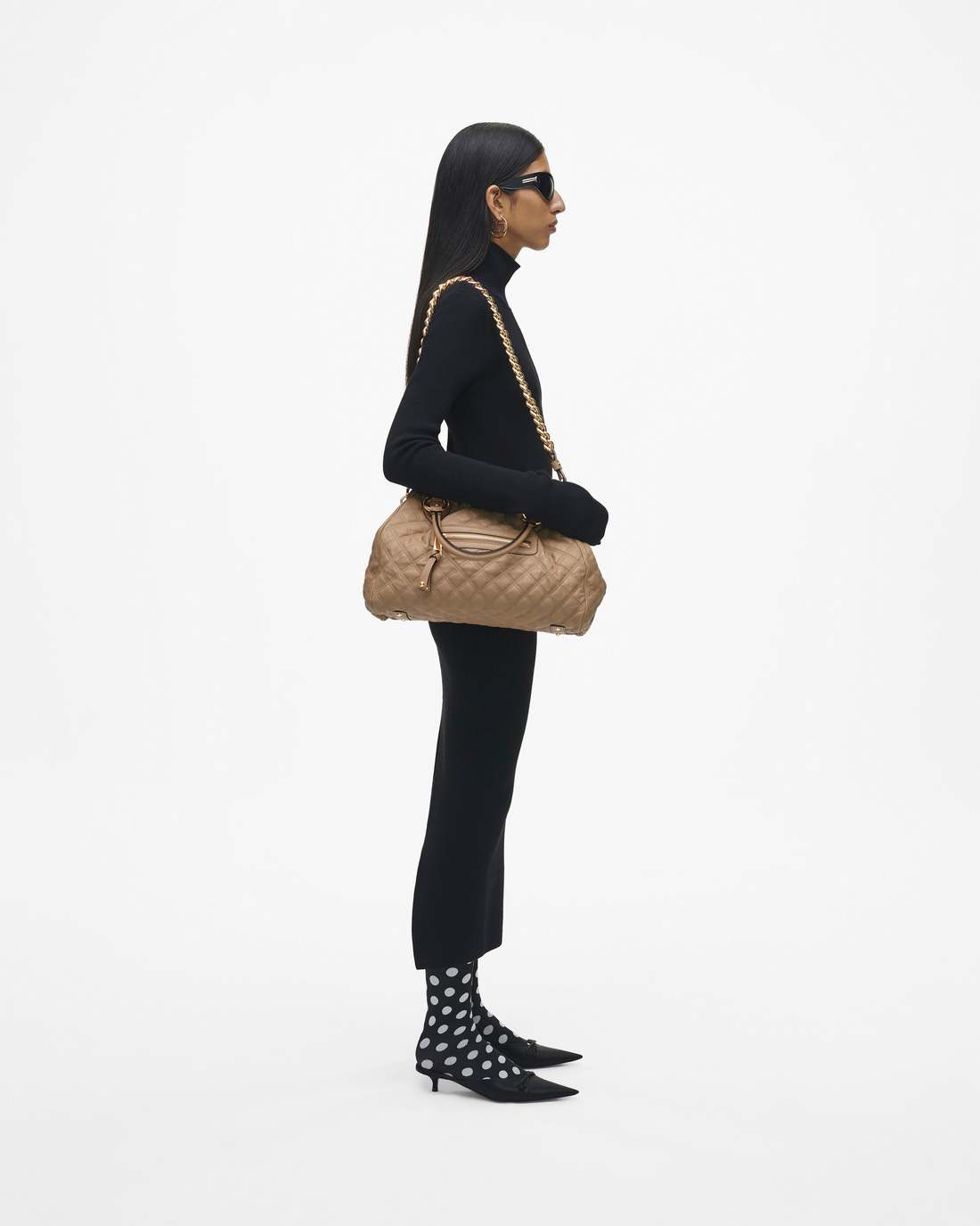 Marc Jacobs Sale - Re-Edition Quilted Leather Stam Bag Camel