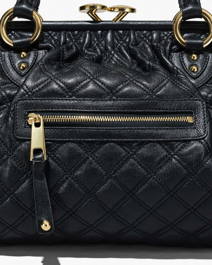Marc Jacobs Deals - Re-Edition Quilted Leather Stam Bag Black