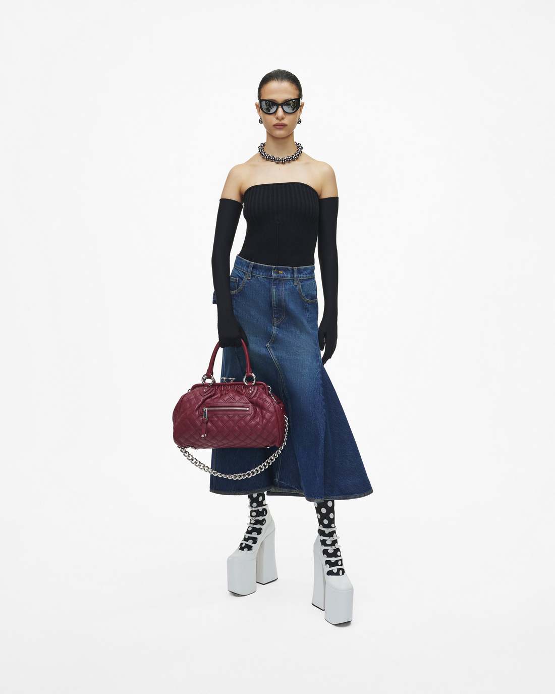 Marc Jacobs Quality - Re-Edition Quilted Leather Stam Bag Cherry