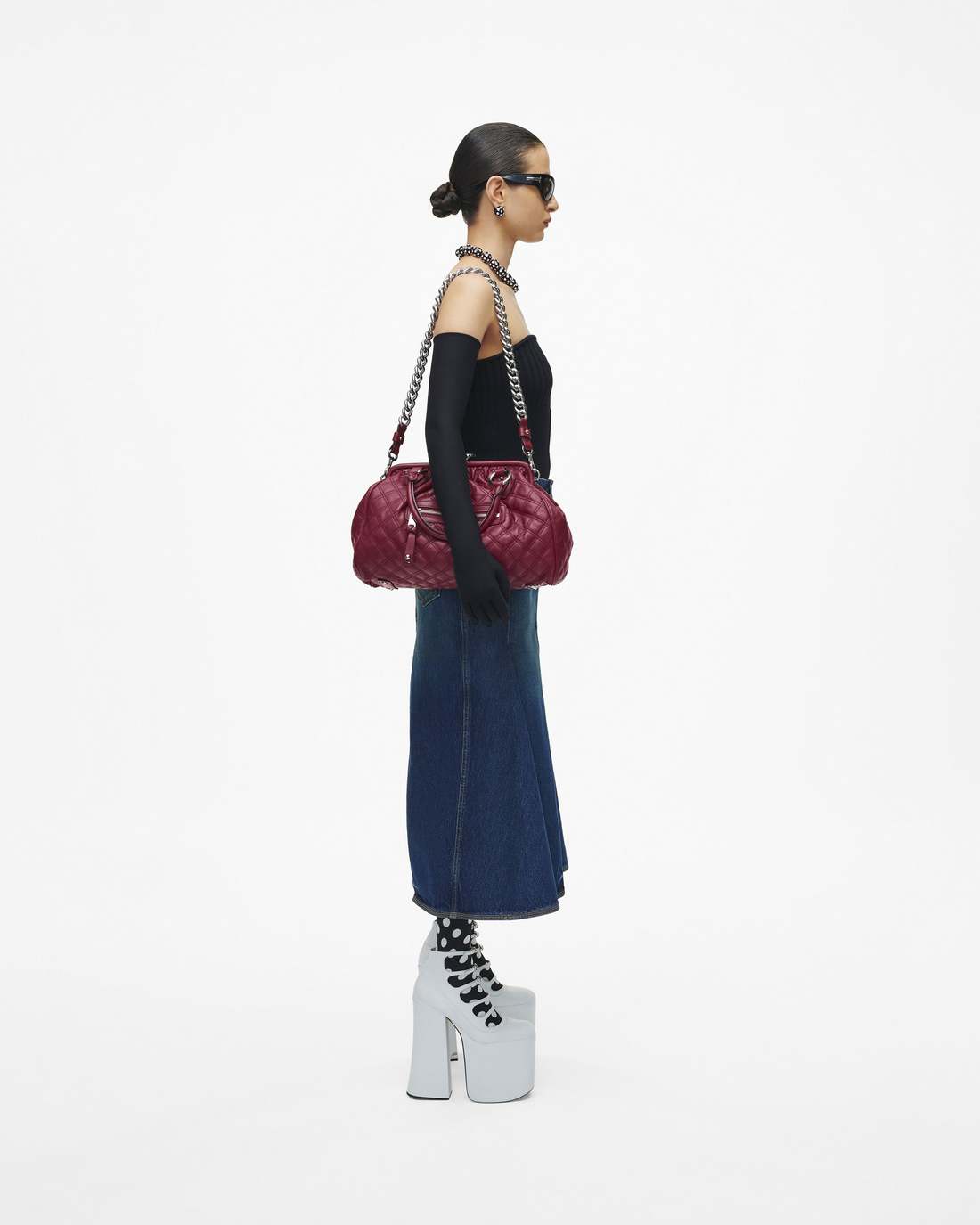 Marc Jacobs Quality - Re-Edition Quilted Leather Stam Bag Cherry