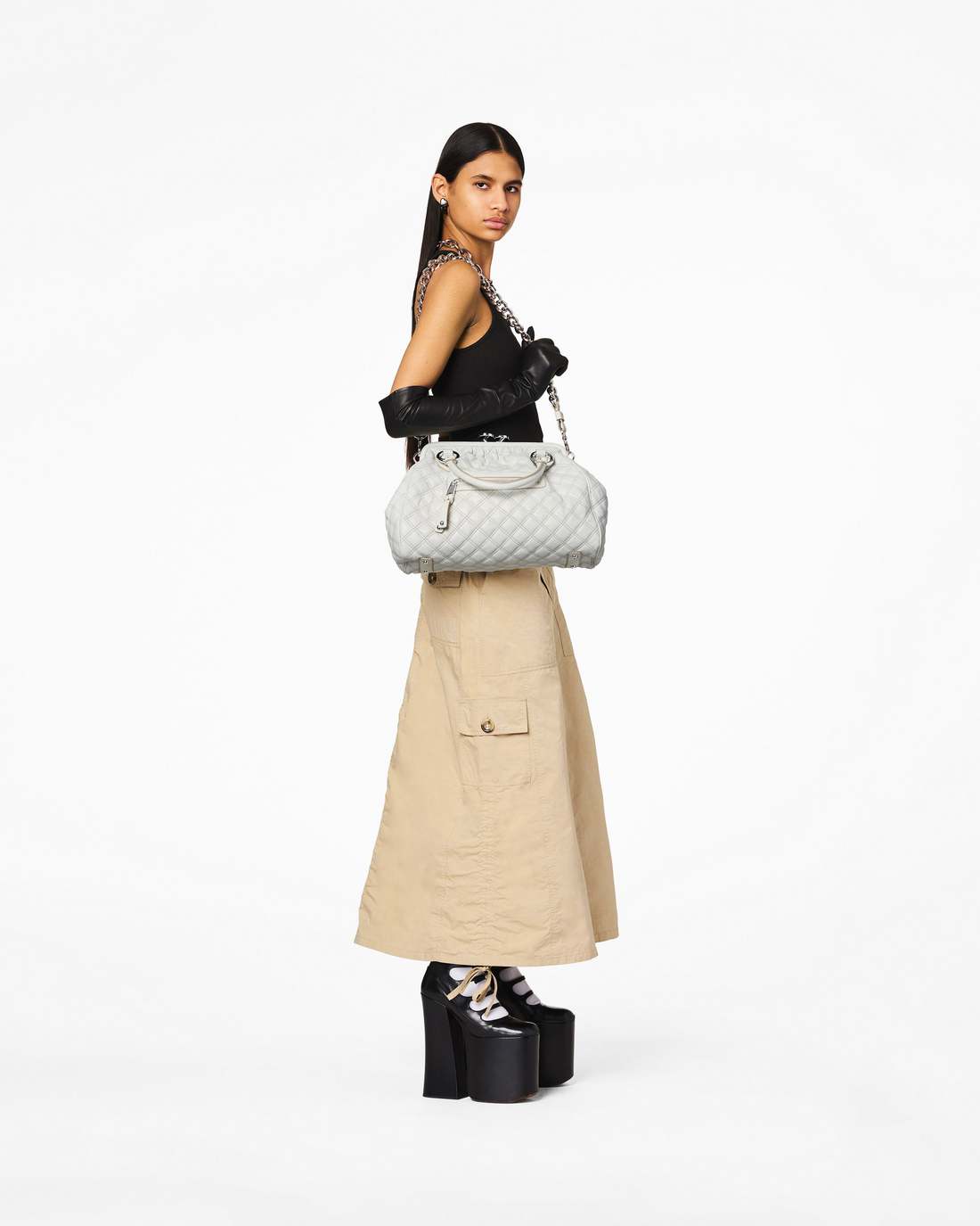 Marc Jacobs Special Offer - Re-Edition Quilted Leather Stam Bag Cloud White
