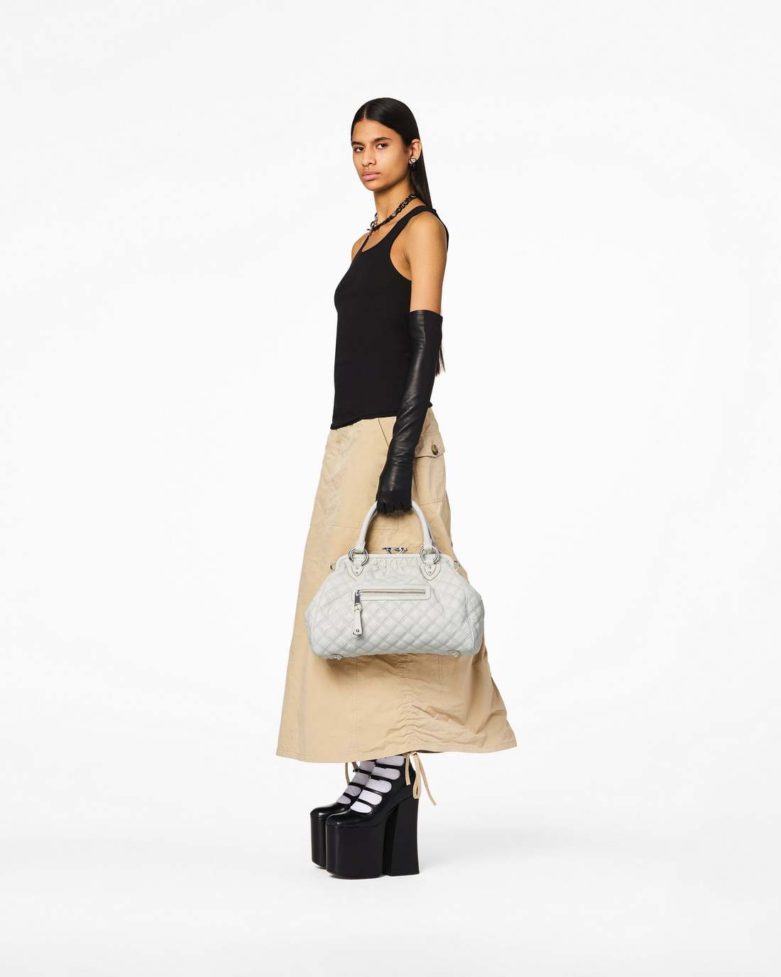 Marc Jacobs Special Offer - Re-Edition Quilted Leather Stam Bag Cloud White