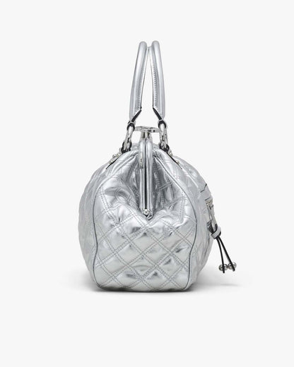 Marc Jacobs Popular - Re-Edition Quilted Metallic Leather Stam Bag Silver