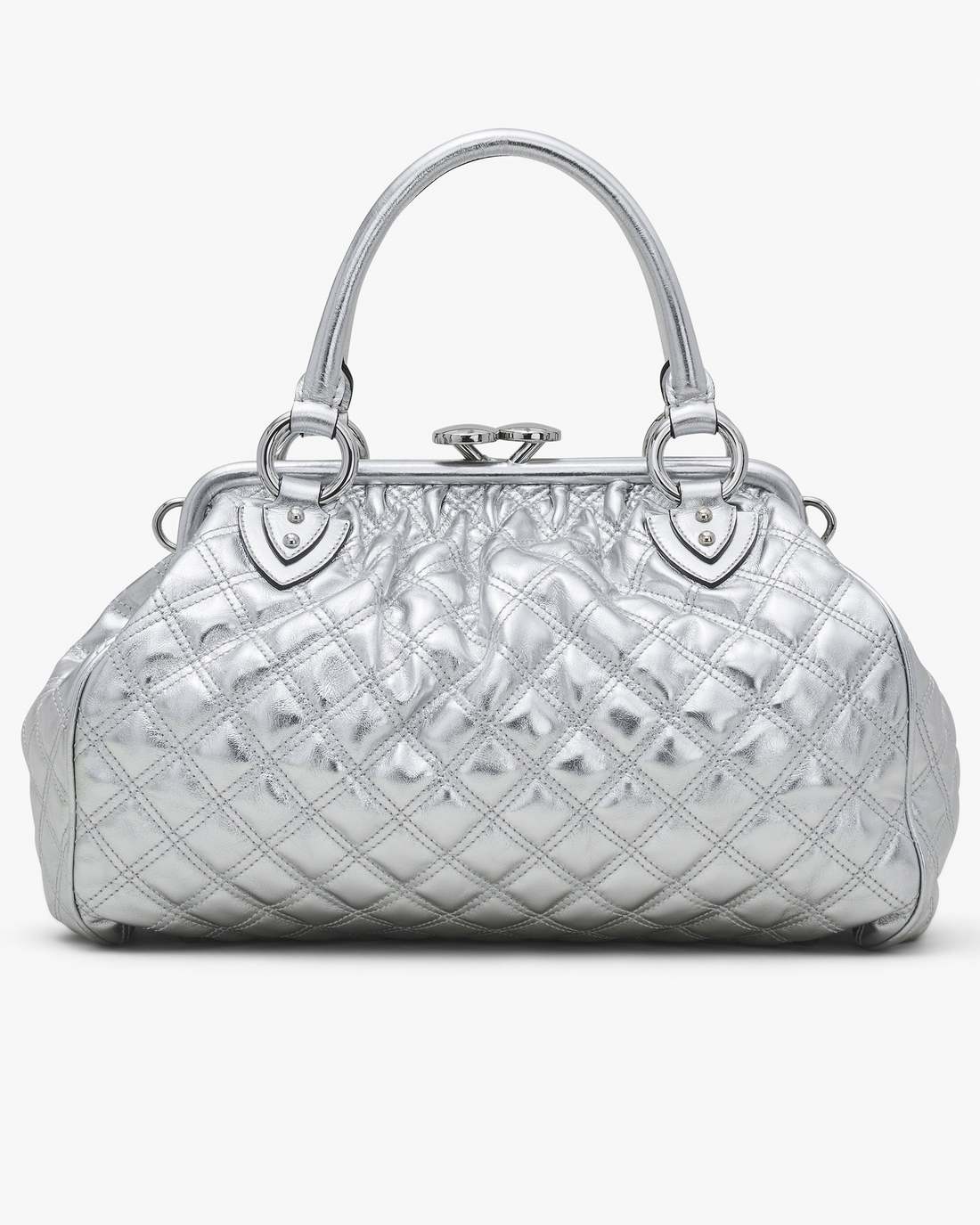 Marc Jacobs Popular - Re-Edition Quilted Metallic Leather Stam Bag Silver