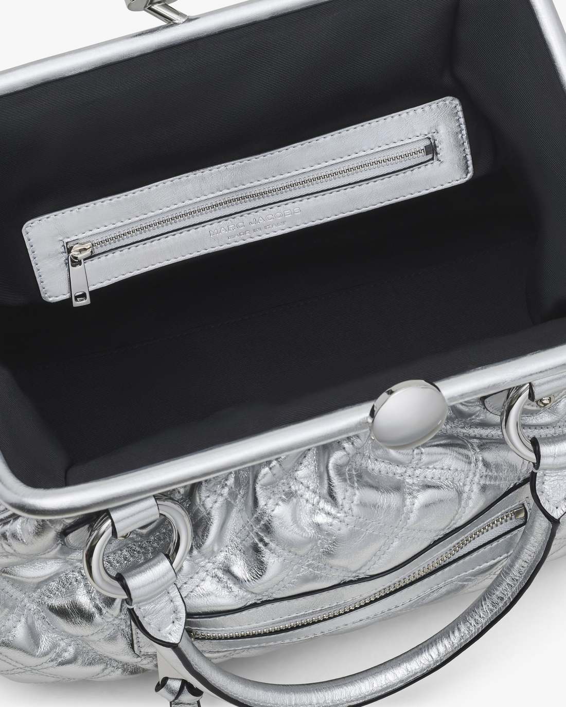 Marc Jacobs Popular - Re-Edition Quilted Metallic Leather Stam Bag Silver