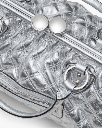 Marc Jacobs Popular - Re-Edition Quilted Metallic Leather Stam Bag Silver