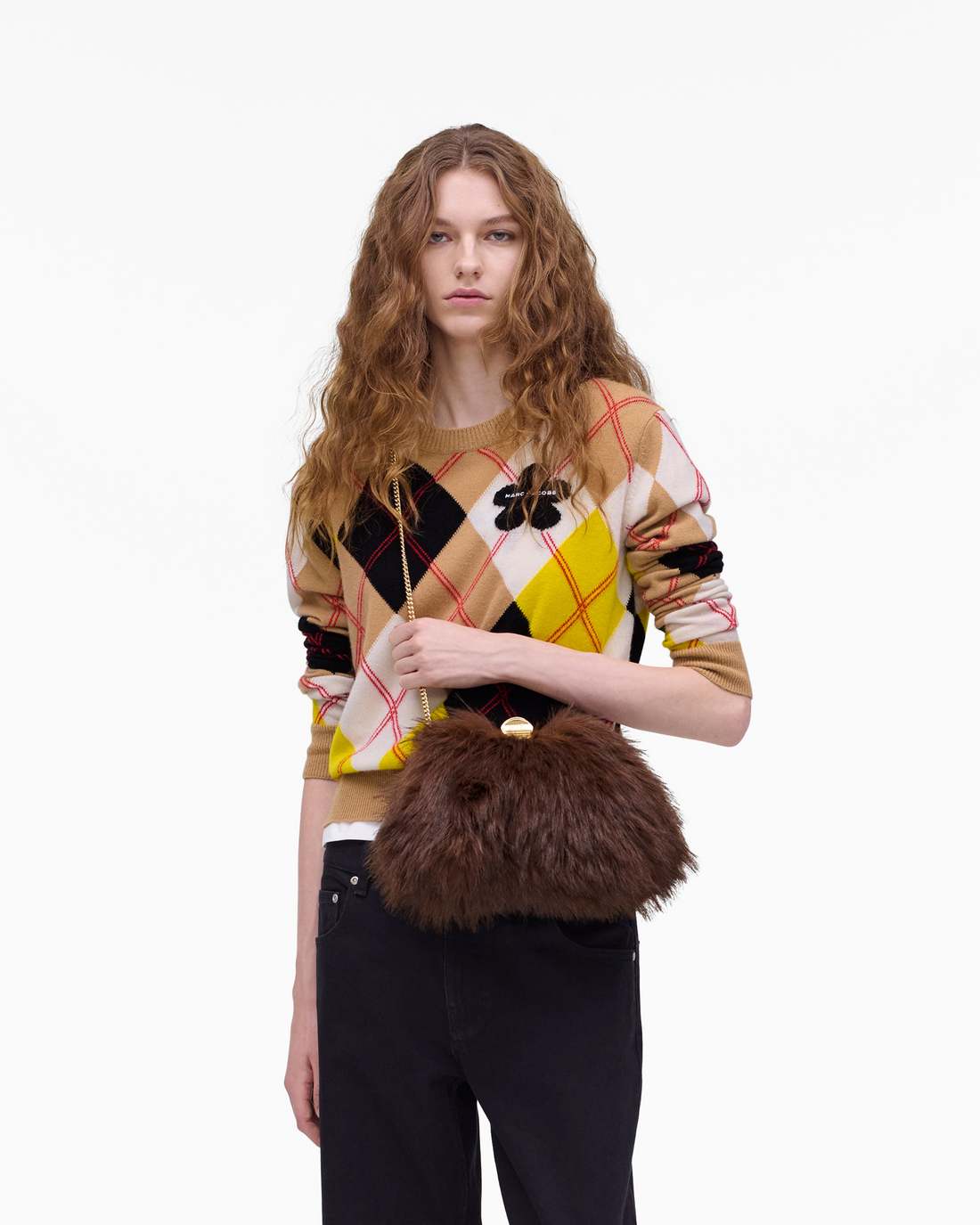 Marc Jacobs Exclusive - The Faux Fur Glam Small Clutch Dark Brown