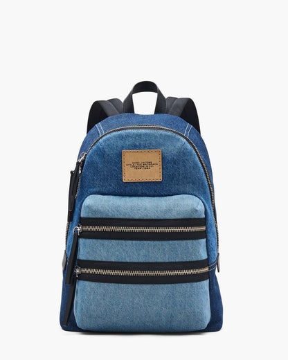 Marc Jacobs Hot Sale - The Biker Colorblock Denim Large Backpack Indigo Multi
