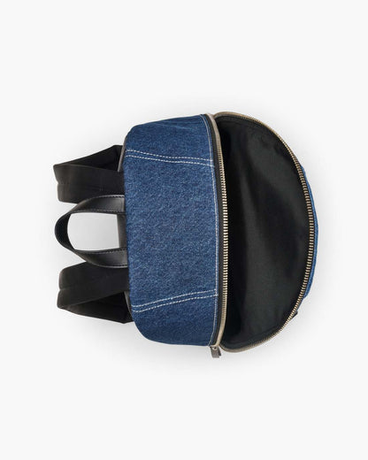 Marc Jacobs Hot Sale - The Biker Colorblock Denim Large Backpack Indigo Multi
