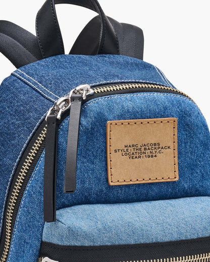Marc Jacobs Special Offer - The Biker Colorblock Denim Medium Backpack Indigo Multi