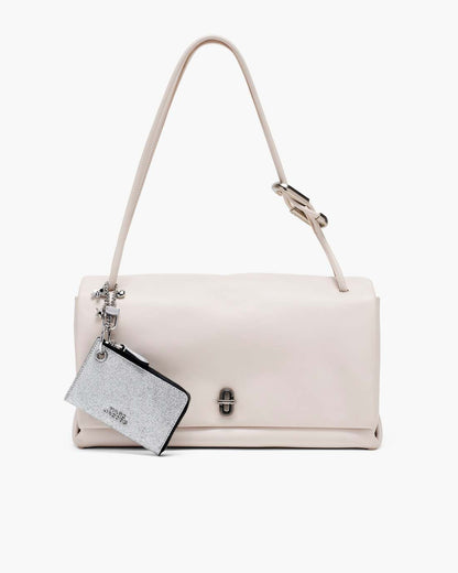 Marc Jacobs Best Seller - The Coated Glitter Everyday Top Zip Charm Wallet Silver