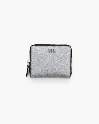 Marc Jacobs Special Offer - The Coated Glitter Everyday Slim Compact Wallet Silver