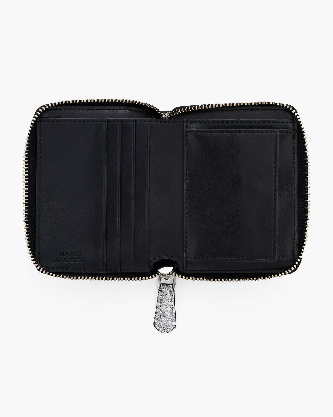 Marc Jacobs Special Offer - The Coated Glitter Everyday Slim Compact Wallet Silver
