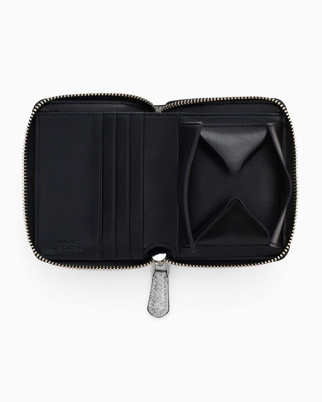 Marc Jacobs Special Offer - The Coated Glitter Everyday Slim Compact Wallet Silver