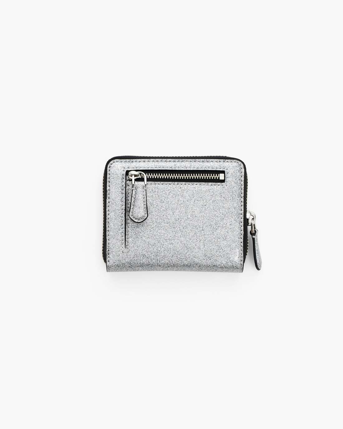 Marc Jacobs Special Offer - The Coated Glitter Everyday Slim Compact Wallet Silver
