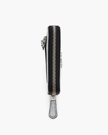 Marc Jacobs Special Offer - The Coated Glitter Everyday Slim Compact Wallet Silver