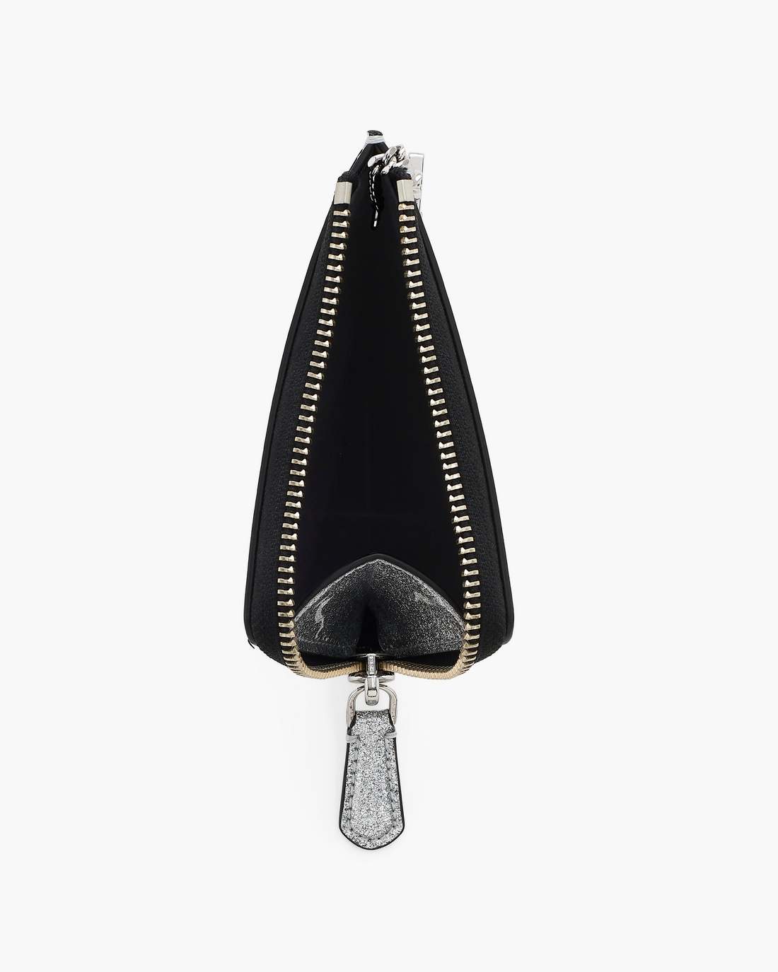 Marc Jacobs Hot Sale - The Coated Glitter Everyday Top Zip Wallet Silver